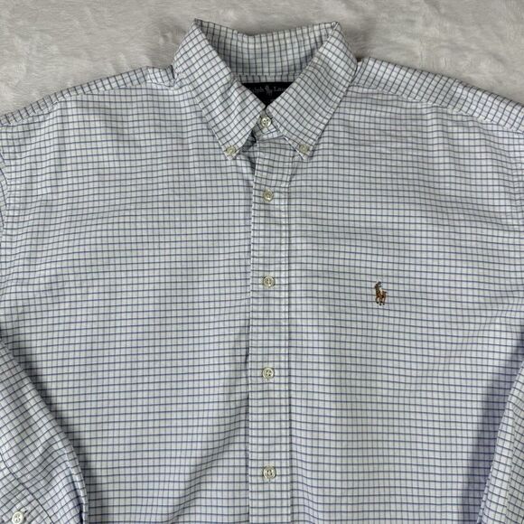 Polo Ralph Lauren Blake Button Down Men's XL Gingham Pattern Flesh Pony Vintage - Picture 6 of 12